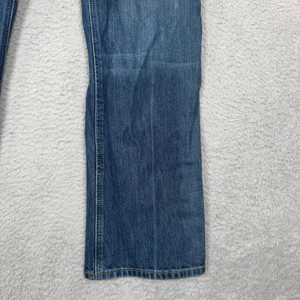 Ariat Mens Low Rise Bootcut Jeans 33x32 Medium Wash Distressed Denim Blue